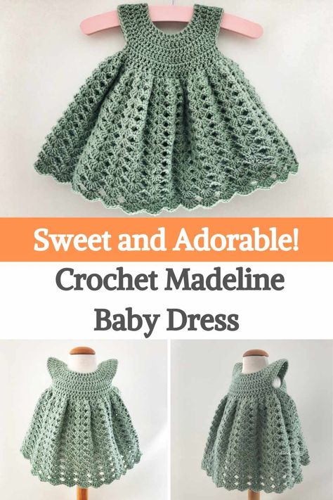 Crochet Baby Dress Free Pattern, Vestidos Bebe Crochet, Crochet Baby Projects, Girls Frocks, Crochet Baby Dresses, Crochet Baby Girl Dress, Crochet Baby Dress Pattern, Baby Frock Pattern