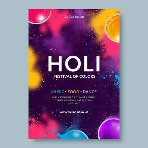 Holi Festival Poster, Holi Wishes Messages, Holi Theme, Hoarding Design, Festival Illustration, Holi Poster, Holi Party, Holi Festival Of Colours, Poster Template Free