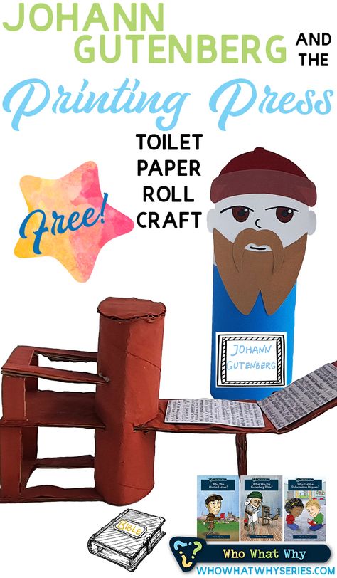 A fun toilet paper rolls craft to help your kids learn about Johann Gutenberg and the printing press invention. Toilet Paper Rolls Craft, Fun Toilet, Biblical Homeschooling, Gutenberg Bible, Homeschool Advice, Christian History, Parenting Girls, Homeschool Tips, Parenting Boys