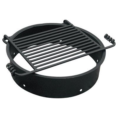 Fire Ring with Attached Cooking Grate, Model# FS-24/6 Ground Fire Pit, Fire Pit Cooking, Backyard Bonfire, Fire Pit Ring, Fire Pit Furniture, Square Fire Pit, Fire Ring, Patio Fire Pit, Diy Fire Pit