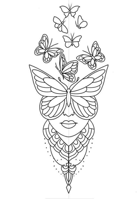 Tattoo Outline Drawing Stencil, Realistic Tattoo Sleeve, Trippy Drawings, Tattoo Outline Drawing, Tattoo Zeichnungen, Tattoos For Black Skin, Greek Tattoos, Tattoo Stencil Outline, Butterfly Tattoo Designs