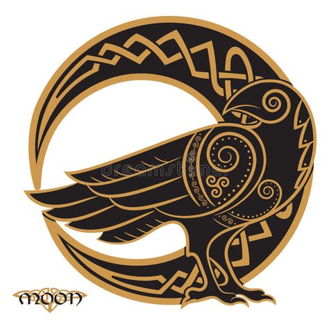 Celtic Raven, Art Viking, Celtic Moon, Nordic Tattoo, Raven Tattoo, Raven Art, Celtic Patterns, Celtic Tattoos, Celtic Knotwork