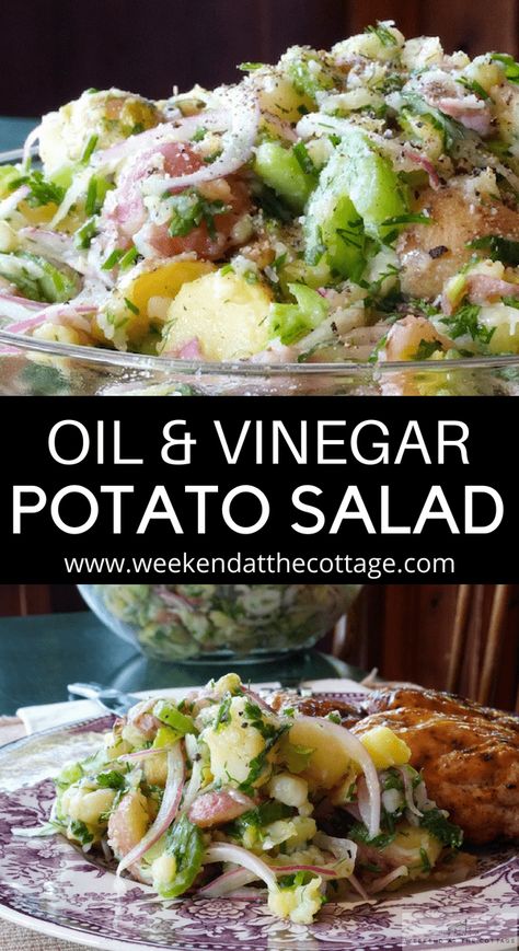 Weekend At The Cottage Recipes, Potato Salad Recipe With Vinegar, Vinegar Potato Salad, Macaroni Salads, Autumn Foods, Potatoe Recipes, Potatoe Salad, Best Potato Salad Recipe, Tasty Salads