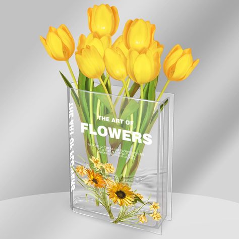 PRICES MAY VARY. Product Specifications: Clear Acrylic vase, acrylic book-shaped vase, height: 20cm/8inch, width: 12cm/5inch thickness: 4.2cm/1.7inch, large enough water storage space to keep your flowers fresh. Super High Material: Our product is different from the previous glass vase, acrylic material is not fragile and maintain high transparency, 2mm thickness is strong and durable, good water storage is not easy to leak, perfect for decorating your desk or bedroom. Transparency: Acrylic book Cute Flower Vase, Bookshelf Bedroom, Home Bookshelf, Unique Flower Vases, Office Decor For Women, Acrylic Vase, Unique Vase, Bedroom Office Decor, Unique Vases