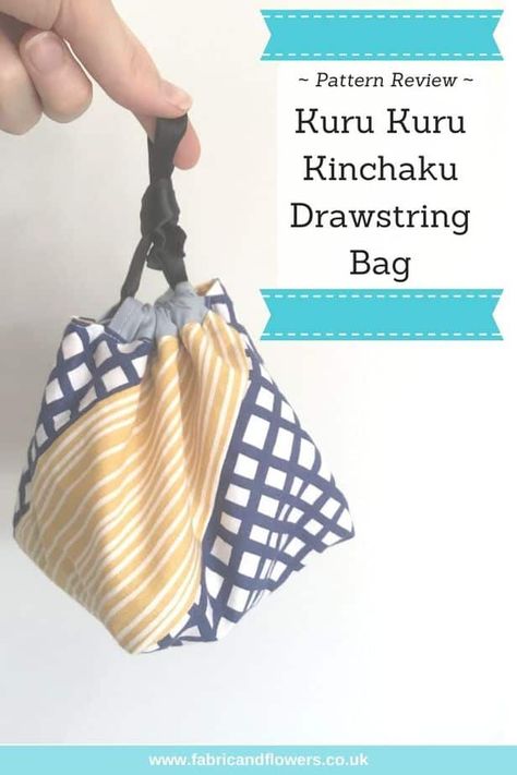 Kinchaku Bag Pattern, Kinchaku Bag, Diy Rice Bags, Japanese Gift Wrapping, Drawstring Bag Pattern, Foldable Bag, Sewing Equipment, Japanese Bag, Fabric Gift Wrap