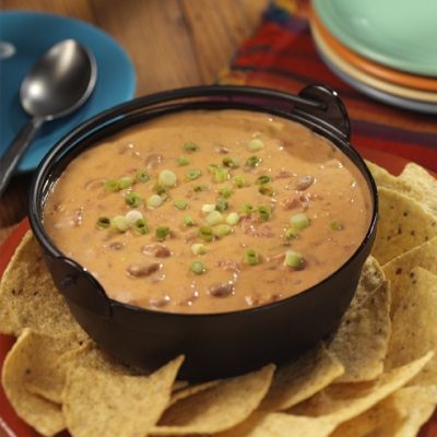 Refried Bean and Cheese Dip | Ready Set Eat Bean And Cheese Dip, Bean Dip Recipes Refried, Bean Cheese Dip, Refried Bean Dip, Bean Dip Recipe, Refried Bean, Kraft Foods, Bean Dip Recipes, Ready Set Eat