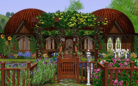 The Fairy House - Tiki's Sims 3 Corner Sims 3 Fairy, Cottage Art Painting, Sims 3 Mods, Fairy Village, Outdoor Seating Area, Free Online Jigsaw Puzzles, Cottage Art, Large Kitchen, The Fairy