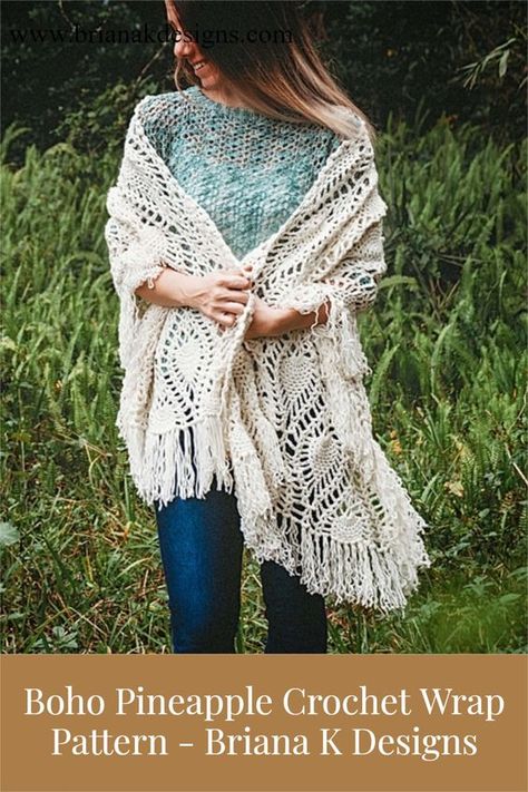 Boho Crochet Patterns, Crocheted Shawl, Crochet Shawl Pattern, Crochet Wrap Pattern, Knit Shawls, Crochet Wearables, شال كروشيه, Crochet Shawl Pattern Free, Crochet Vest Pattern