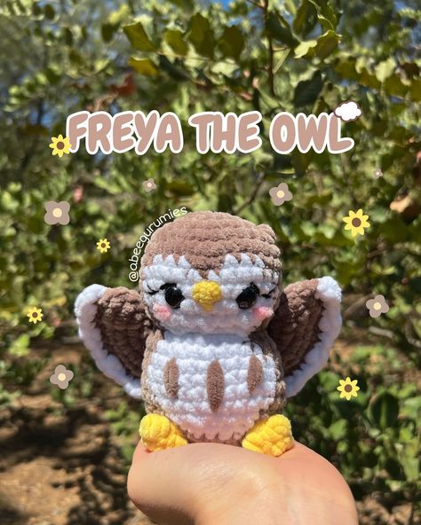 I have literally no words for this!😍✨ Meet Freya the Owl 🦉🤎 🦉made by: me 🙋🏻‍♀️ 🦉pattern: @craftinginglory 🦉height: 13 cm approx. (15 cm from wing to wing) #crochet #crochetaddict #crochetlove #crocheting #crochetplushie #crochetamigurumi #plushies #plushies #amigurumi #amigurumilove #amigurumiaddict #amigurumiowl #crochetowl #owl #handmade #handmadewithlove #crafts #yarn #yarnaddict #yarnlove Wing Crochet, Crochet Idea, Crochet Eyes, Owl Plush, Crochet Owl, Plushie Patterns, Crochet Animals Free Patterns, Winter Inspo, Christmas Card Crafts