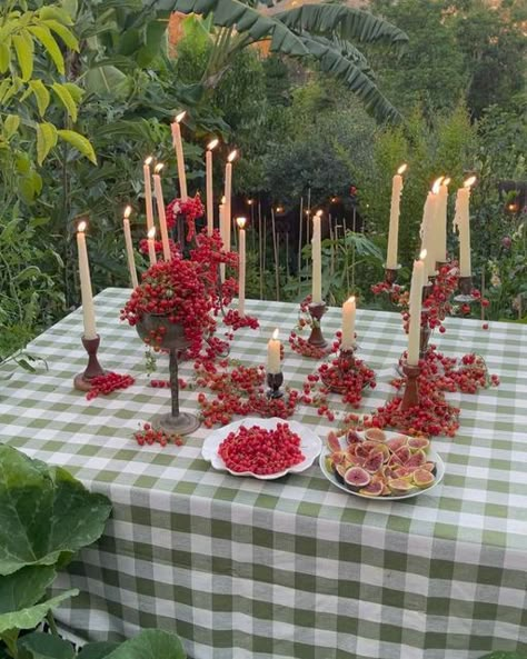 yasmine on Instagram: "Currant candelabra and currant tomato candelabra. Someone hire me to recreate this for an event, plz & thx." Monarch Aesthetic, Red Food Party, Italian Party Decor, Party Wedding Aesthetic, Tomato Party, Thanksgiving Food Table, Welcome Cocktail, Floral Tablescapes, Whimsical Garden Party