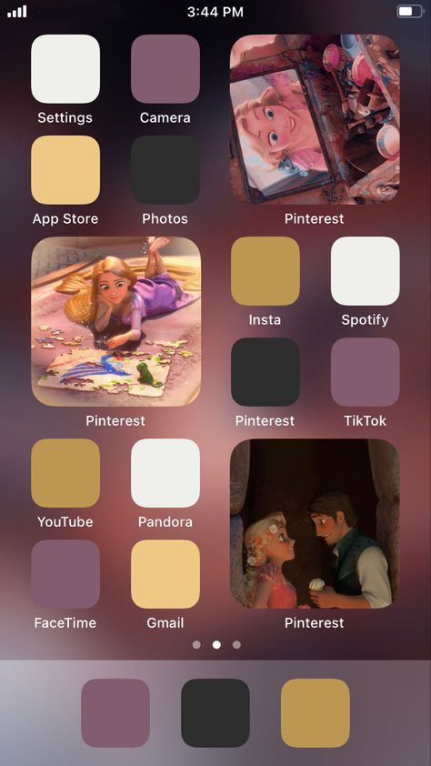 Tangled Iphone Theme, Tangled Icons Aesthetic, Tangled Phone Theme, Rapunzel Homescreen, Tangled App Icons, Aesthetic Homescreen Ios 16, Tangled Homescreen, Rapunzel Widget, Lovecore Purple