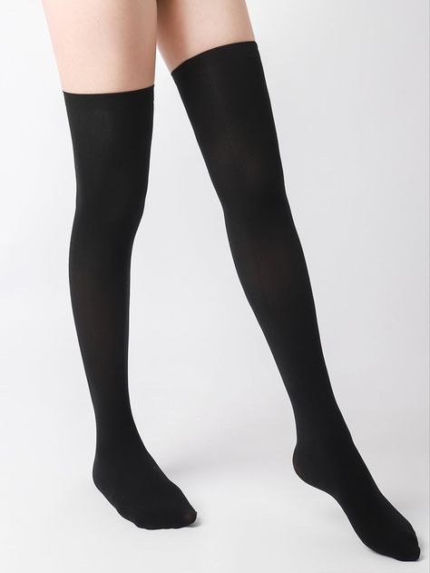 Socks Outfit, Slouch Socks, Legging Outfits, Over The Knee Socks, Thigh High Socks, Black Stockings, Black Socks, Black Knees, Young Fashion