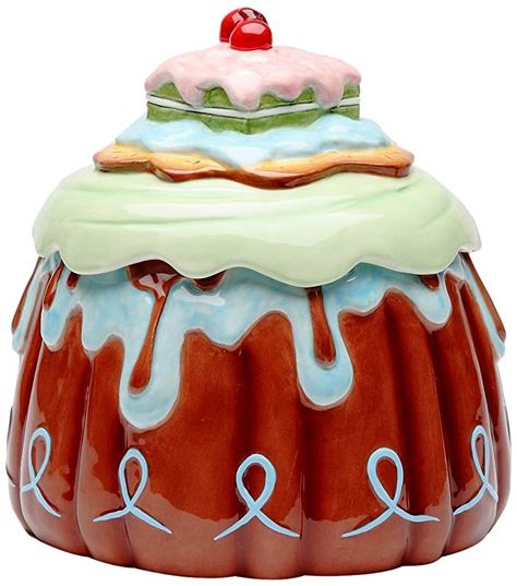 Cupcake Ceramic, Cupcake Cookie Jar, Antique Cookie Jars, Cupcake Cookie, Cupcake Decor, Bakery Kitchen, Bakery Decor, Life Is Sweet, Ceramic Cookie Jar