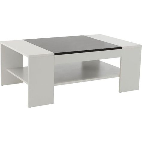 Locklear Coffee Table Metro Lane Colour: White/Black Industrial Design Living Room, Square Living Room Table, Black Living Room Table, Small Living Room Table, Centre Table Design, Centre Table Living Room, Modern Living Room Table, Tea Table Design, Designer Couch