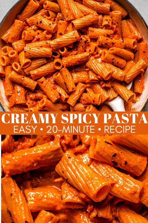 This quick and easy Creamy Spicy Pasta recipe tosses your favorite pasta in a rich and smoky Cajun-inspired cream sauce. It comes together in less than 30 minutes, making it easy to whip up a batch whenever you’re craving a comforting pasta dinner with a kick! Creamy Spicy Pasta Recipes, Red Wine Pasta Sauce, Spicy Pasta Sauce, Wine Pasta Sauce, Spicy Pasta Recipes, Cajun Cream Sauce, Creamy Cajun Pasta, Spicy Pasta, Roasted Tomato Sauce