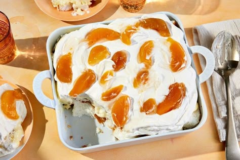 Rejoice! Heaven On Earth Cake Is Simply Magical — Southern Living Heaven On Earth Cake, Earth Cake, America Cake, Breakfast Party Foods, Peach Pie Filling, Easy Dinner Casseroles, Making Whipped Cream, Breakfast Party, Quick Easy Dinner