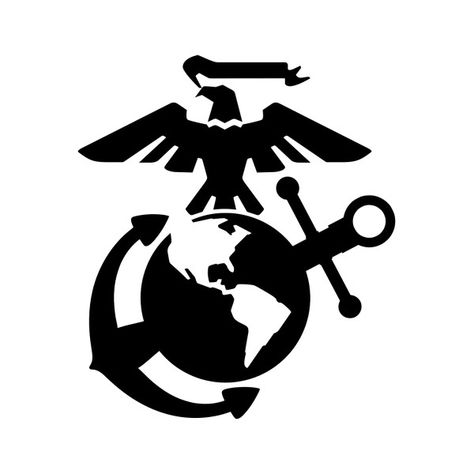 U.S.M.C. Logo Eagle Globe And Anchor Tattoo, Marine Corps Tattoo, Marine Symbol, Marine Corps Tattoos, Anchor Silhouette, Eagle Globe Anchor, Eagle Globe And Anchor, Anchor Icon, Anchor Logo