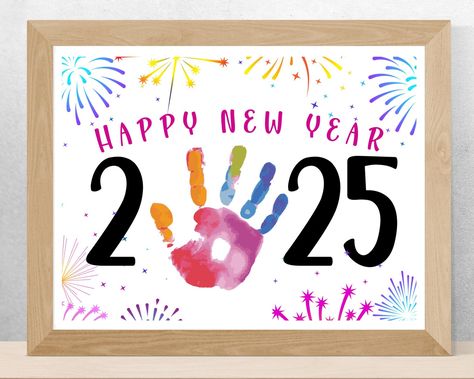 NEW YEAR Handprint Craft for Kids, Keepsake 2025, Happy New Years Eve Memories Hand Print Activity Children Homeschool Preschool Printables - Etsy Hand Print Activity, Homeschool Preschool Printables, Printables Etsy, Happy New Years Eve, Happy New Years, Handprint Craft, Preschool Printables, Handprint Art, Homeschool Preschool