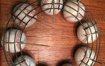 How to Make a Baseball Wreath for Your Front Door | Hometalk Softball Wreath, Baseball Project, Baseball Room Decor, Baseball Wreath, Photo Wreath, Front Door Ideas, Baseball Videos, Baseball Wreaths, Baseball Crafts