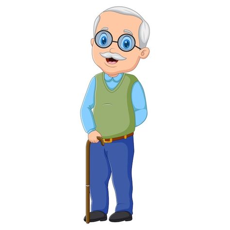 Vector cartoon illustration the old man ... | Premium Vector #Freepik #vector #grandpa #grandfather #older-man #old-character Happy Birthday Grandpa, Free Cartoon Characters, Premium Vector Cartoon, Man Vector, Man Illustration, Fancy Art, Class Room, Free Cartoons, Vector Cartoon