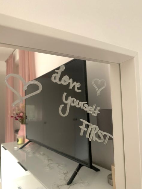 Stuff To Write On Your Mirror, Quotes To Write On Your Mirror, Motivational Mirror Messages, Cute Things To Write On Your Mirror, Mirror Affirmations Aesthetic, Mirror Wallpaper Aesthetic, Writing On Mirror Aesthetic, Quotes To Put On Your Mirror, Afirmations On Mirror Aesthetic