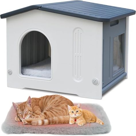 Amazon.com: Diy Heated Cat House, Outside Cat Shelter, Outside Cat House, Heated Cat House, Outdoor Cat Shelter, Feral Cat Shelter, Feral Cat House, Cat House Diy, Feral Cat