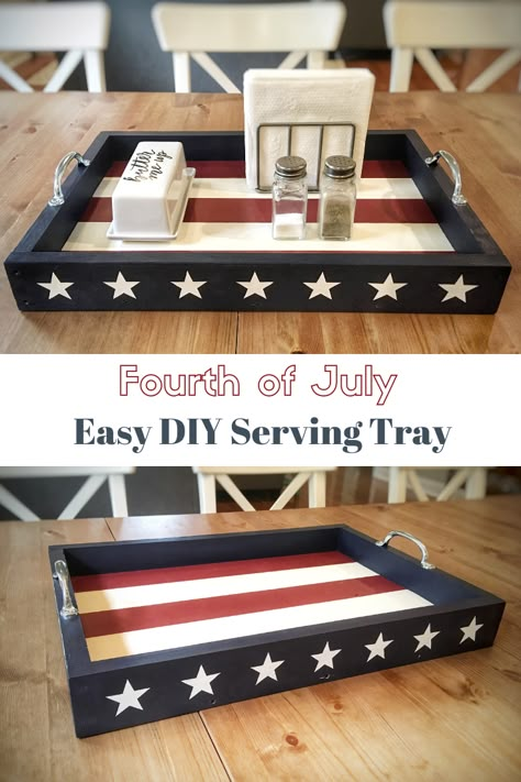 Diy Serving Tray, Americana Crafts, Fourth Of July Decorations, 4th Of July Crafts, 4th July Crafts, Look Festival, 4th Of July Ideas, Forth Of July, Diy Aesthetic