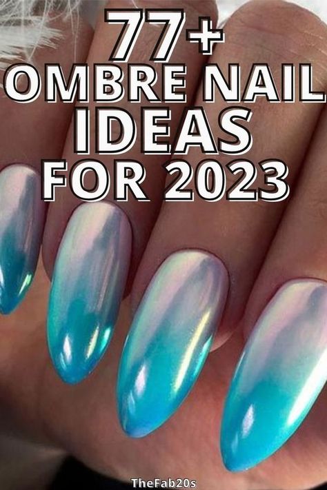 Blue Ombre Nails Oval, Ombre Nail Designs 2023, Nails 2023 Trends Summer Ombre, Sns Ombre Nails Summer, Ombre Nails Oval Shape, Fun Ombre Nails, Ombre Nails Coral, Nail Designs Ombre Color Combos, Summer Ombre Nails Short