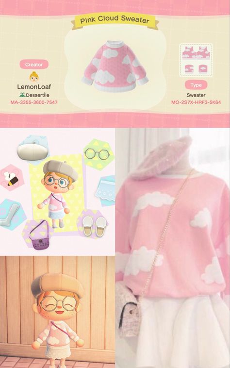 Acnh Custom Designs Clothes Pink, Cute Custom Designs Acnh, Pink Acnh Outfits, Acnh Blush Code, Cute Design Codes Acnh, Acnh Pink Clothes Codes, Acnh Kawaii Clothes Codes, Acnh Custom Clothes Codes, Custom Design Clothes Acnh