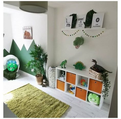 Toddler Bedroom Themes, Bedrooms For Kids, Diy Boy Bedroom, Dinosaur Kids Room, Boy Room Themes, Dinosaur Decals, Dinosaur Room Decor, Toddler Boy Room Decor, Dinosaur Bedroom