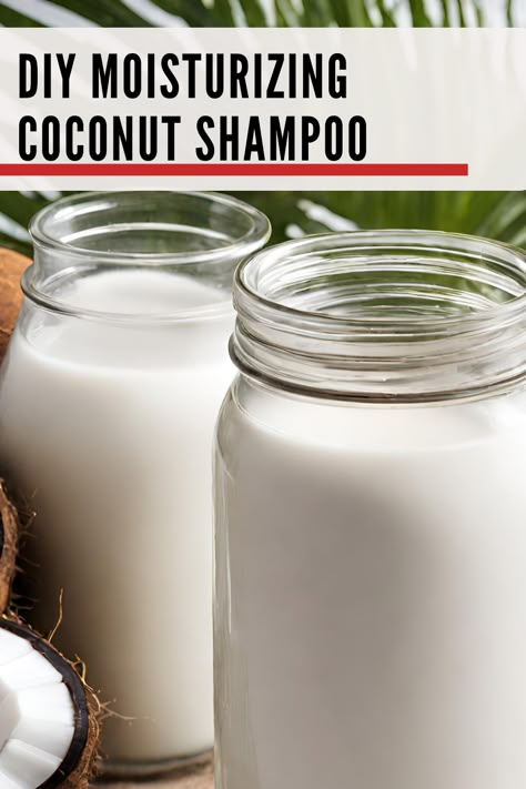 Transform your hair into a luscious, shiny masterpiece with our DIY Moisturizing Coconut Shampoo! 🌴💦 This all-natural formula nourishes and moisturizes your hair, leaving you with the soft, radiant locks you've always dreamed of. Say goodbye to chemicals and hello to hair heaven with this amazing DIY project! ✨ Homemade Shampoo For Curly Hair, Diy Natural Shampoo Recipes, Diy Shampoo For Curly Hair, All Natural Shampoo And Conditioner, Diy Shampoo And Conditioner, Diy Natural Shampoo, Diy Hair Shampoo, Homemade Shampoo And Conditioner, Natural Shampoo Recipes