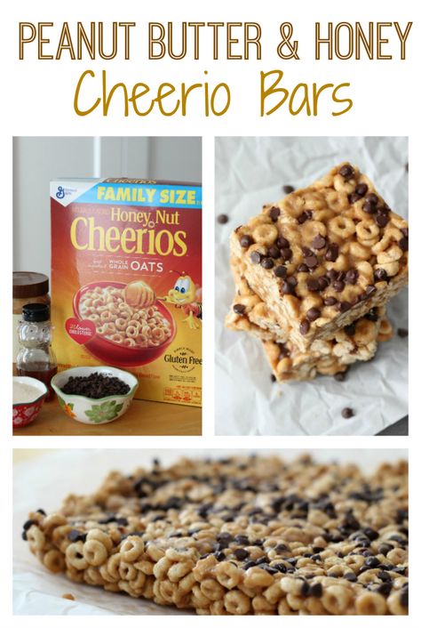 Honey Nut Cheerio Bars, Pb Bars, Cheerios Snacks, Cheerio Treats, Cheerios Recipes, Peanut Butter Cheerio Bars, Cheerio Bars, Peanut Butter And Honey, Bake Sweets