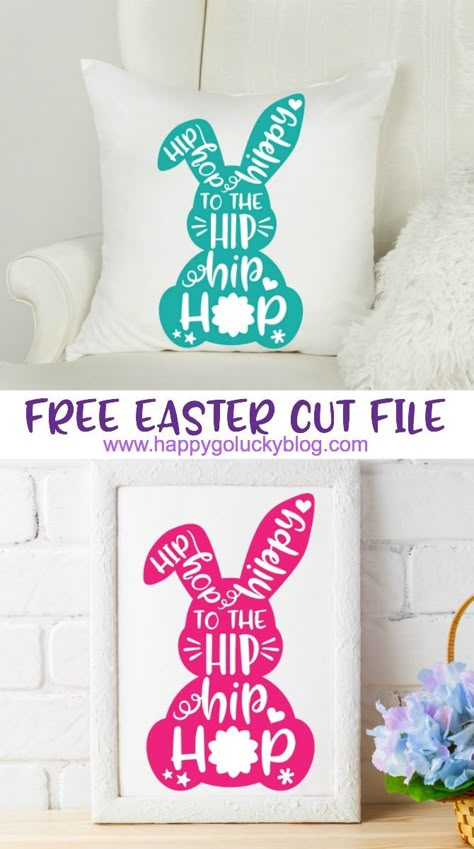 It's time for some Easter fun with this fabulous Easter Cut File Collection.  Download the adorable Hip Hop Hippy to the Hip Hip Hop cut file I created along with 15 more Easter cut files and have fun creating DIY Easter projects. #easter #cricut #svgfiles Easter Silhouette Projects Ideas, Free Easter Svgs For Cricut, Easter Vinyl Projects, Easter Cricut Crafts, Free Easter Svg Files For Cricut, Easter Cricut Projects To Sell, Spring Cricut Projects, Easter Cricut Ideas, Easter Cricut Projects