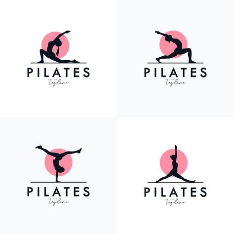 Pilates Logo Design Inspiration, Pilates Flyer Design, Workout Logo Design, Pilates Logo Design, Pilates Ideas, Pilates Logo, Logo Identity Design, Yoga Flyer, Yoga Logo Design