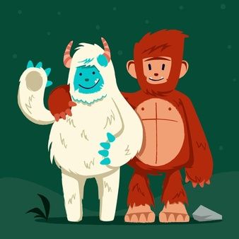 Bigfoot Doodle, Cold Character, Yeti Illustration, Bigfoot Drawing, Bigfoot Illustration, Snowman Illustration, Bigfoot Art, Train Illustration, Finding Bigfoot