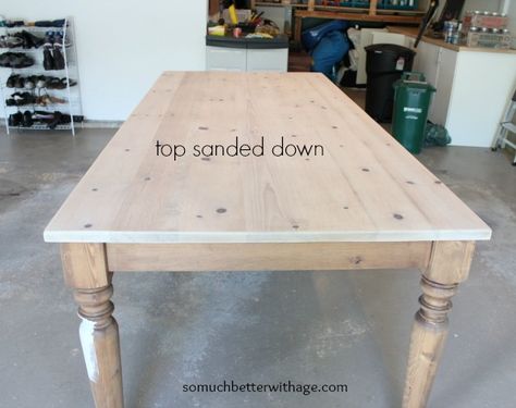 World Market Dining Table, Pine Table And Chairs, Table Refinishing, Pine Dining Room, Refinished Table, Dining Room Table Makeover, French Farmhouse Dining Table, Old Tables, Painted Kitchen Tables