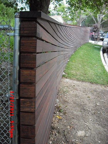 Landscaping A Slope, Wood Fence Design, Modern Fence Design, Privacy Fence Designs, Backyard Fence, Horizontal Fence, Building A Fence, Front Yard Fence, Backyard Pergola