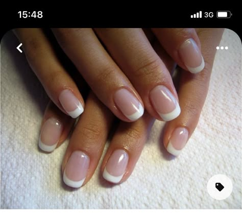 White French Tip Nails Square Oval, French Dip Square Nails, French Nails Gel Extensions, French Dip Oval Nails, Full Set Nails Acrylic French Tips, French Manicure Acrylic Nails Round, White French Tip On Short Nails, Shorter French Nails, French Ombre Nails Round Short