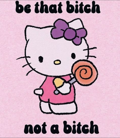 Hello Kitty Quotes Aesthetic, Hello Kitty Love Quotes, Hello Kitty Relatable, Mean Hello Kitty, Hellokitty Quotes, Quotes Hello Kitty, Hello Kitty Aesthetic Pfp, Hello Kitty Meme, High Hello Kitty