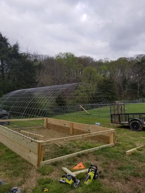 This took 2 days to complete and will be put to good use. Meat Bird Chicken Tractor, Pallet Chicken House, Meat Chicken Tractor, Diy Chicken Tractor, Chicken House Plans, Reban Ayam, Eating Bugs, Pastured Poultry, Cute Chicken Coops