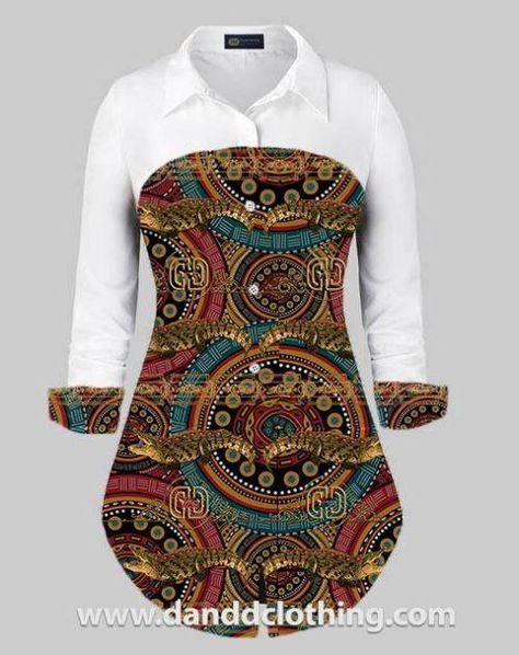 fancy shirt for women with crocodile print African Shirts Designs, Ankara Shirts For Men, Ladies Shirt Design, African Tops For Women, African Print Pants, African Print Shirt, African Blouses, African Tops, African Print Tops