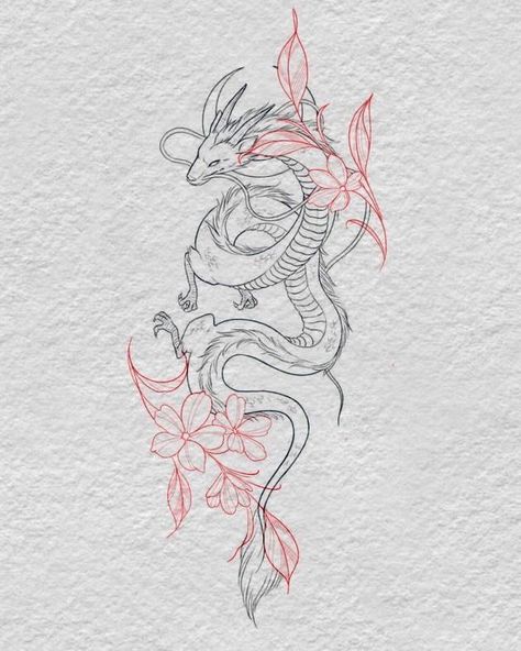 42 Tattoo, Chinese Dragon Tattoos, Dragon Tattoo For Women, Aquarius Woman, Delicate Tattoo, Feminine Tattoo, Warrior Tattoo, Dragon Tattoo Designs, Back Tattoo Women