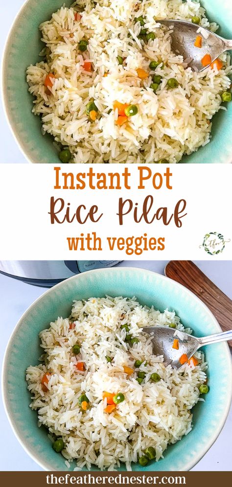 Tender and fresh-tasting, Instant Pot rice pilaf is a wonderful vegetable rice recipe that pairs perfectly with just about any protein! It’s simple to make, and healthier than plain white rice. We’ll show you how to make fluffy vegetable rice pilaf in less than 30 minutes. Insta Pot Rice Pilaf, Instapot Rice Pilaf, Instant Pot Rice Side Dish, Instant Pot Rice Pilaf Recipes, Rice Pilaf Recipe Easy Instant Pot, Instant Pot Rice And Veggies, Instant Pot Rice White, Rice Pilaf Instant Pot, Instant Pot Rice Pilaf