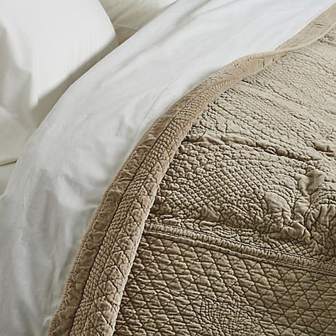 Marseille Euro Sham, Taupe | One Kings Lane Cotswold Cottage, Cream Bedding, Cottage Quilt, Striped Beach Towel, Perfect Bedding, Quilted Pattern, Cabin Fever, Quilted Coverlet, Modern Country