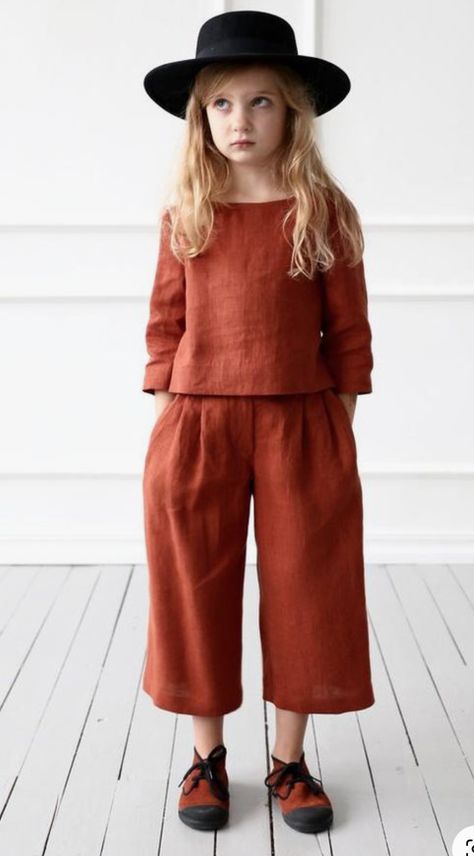 Linen Culottes, Baby Mode, Dresses Kids Girl, Baby Outfits, Kids Pants, Wide Legs, Kids Fashion Girl