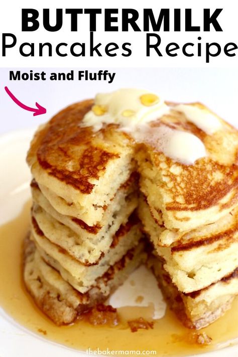 Best Pancake Recipe Fluffy Buttermilk, Moist Fluffy Pancakes Recipe, Homemade Buttermilk Pancakes Fluffy, Vanilla Buttermilk Pancakes, Fluffy Moist Pancakes, Homemade Buttermilk Pancake Mix Recipe, Pancake Buttermilk Recipe, Buttermilk Pancake Recipe Easy, Homemade Buttermilk Pancake Recipe