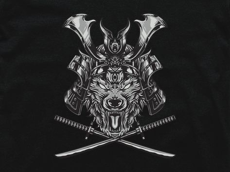 Rafa Tattoo, Wolf Samurai, Samurai Wolf, Japanese Wolf, Samurai Warrior Tattoo, Samurai X, Wolf Tattoos Men, Female Samurai, Samurai Helmet