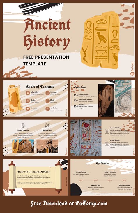 Ancient History PPT Presentation Template - Free PowerPoint Templates, Google Slides, Figma Deck And Resume History Wallpaper Powerpoint, History Ppt Template, History Presentation Design, Canva Slides, History Template, History Presentation, History Powerpoint, Ppt Ideas, Presentation Ideas For School