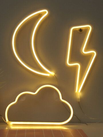 I found this amazing LED Cloud Star Moon Pattern Home Decor Table Hanging Wall Neon Lamb Photo Props Battery USB Night Light with US$20.99,and 14 days return or refund guarantee protect to us. --Newchic Lamb Photo, Bedroom Moodboard, Neon Gas, Diy Wall Decor For Bedroom, Lights Decoration, Backlit Signs, Cloud Lights, Space Bedroom, Bedroom Signs