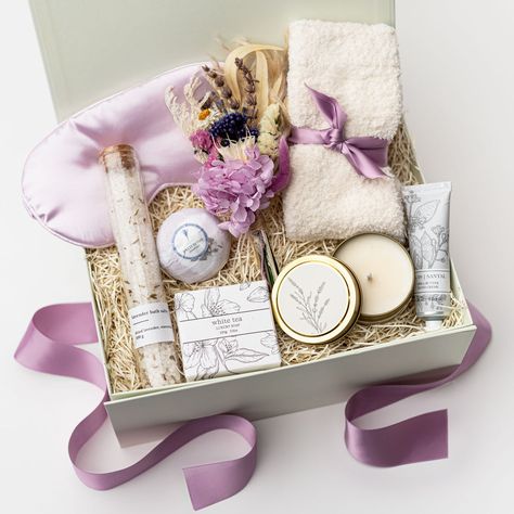 Self Care Sunday | Curated Gift Box – Foxblossom Co. Gift Baskets For Her, Bath Salt Gift Set, Mothers Day Gift Basket, Spa Gift Baskets, Bath Rituals, Essential Oil Bath, Get Better Soon, Gift Box For Her, Lavender Eucalyptus